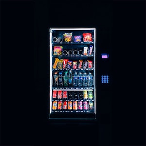 Image of a vending machine glowing in the dark
